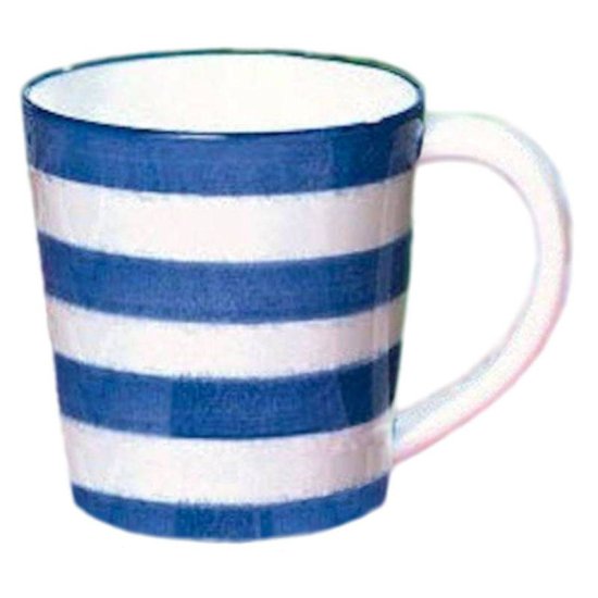 Patriotic Coffee Mug with Blue and White Stripes - Click Image to Close