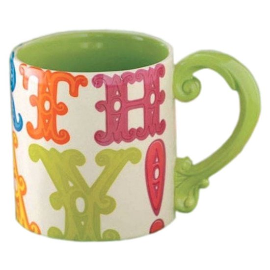 Celebrate Birthday Coffee Mug with Green Handle - Click Image to Close