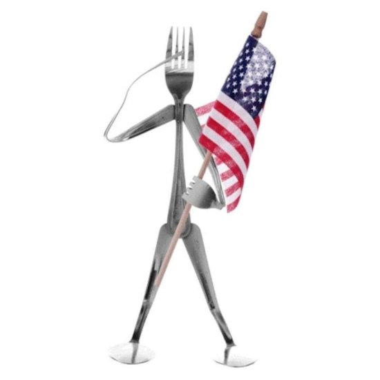Fork Head Flag Holder Figurine by Forked Up Art - Click Image to Close