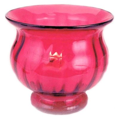 Gold Ruby Glass Candle Holder 5 Inches Fenton Glass