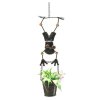 Hanging Planter with Frog Boy Figurine