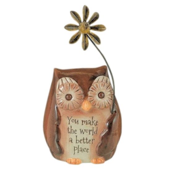 You Make the World a Better Place Owl Figurine - Click Image to Close