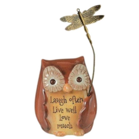 Laugh Often Live Well Love Much Owl Figurine - Click Image to Close