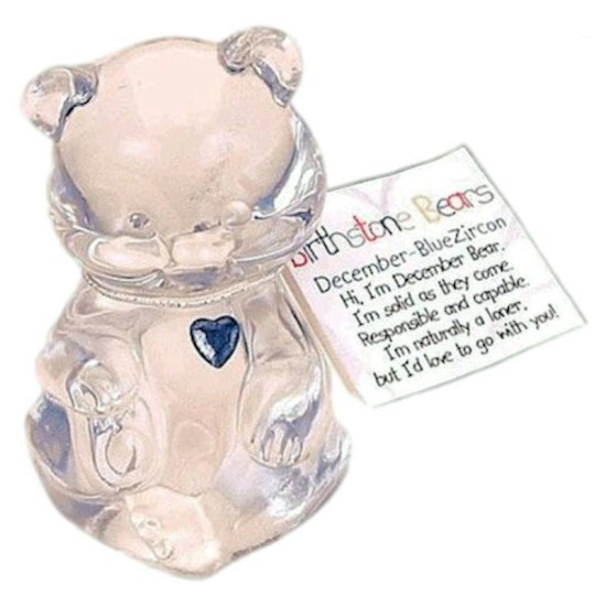 December Birthstone Bear Figurine Fenton Glass - Click Image to Close