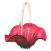 Gold Ruby Glass Basket 8.5 Inches Fenton Glass