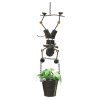 Hanging Planter with Cow Boy Figurine