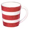 Patriotic Coffee Mug with Red and White Stripes