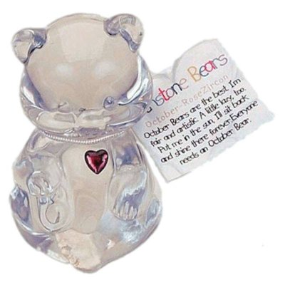 October Birthstone Bear Figurine Fenton Glass