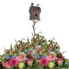 Birdhouse on a Garden Stake with Chimney