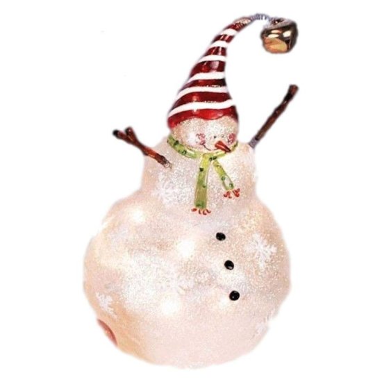 Christmas Snowman with Striped Hat Figurine Fenton Glass - Click Image to Close