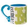 Celebrate Birthday Coffee Mug with Blue Handle