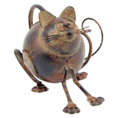 Metal Garden Watering Can Cat