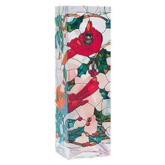 Winter Song Stained Glass Vase