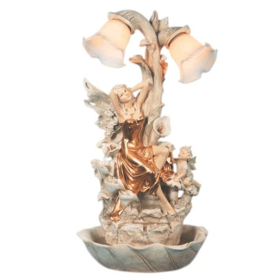 Fairy Table Lamp and Fountain with 2 Lights by Ok Lighting - Click Image to Close