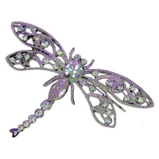 Crystal Dragonfly Lapel Pin by Spring Street Designs - Click Image to Close