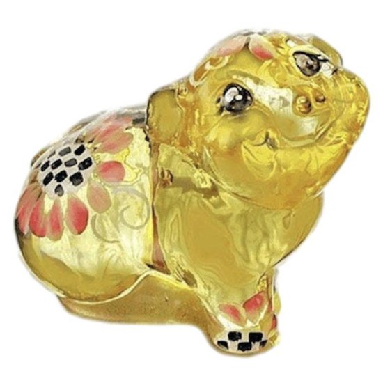 Pig Figurine in Buttercup Yellow by Fenton Glass - Click Image to Close