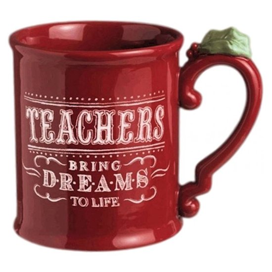Teacher Christmas Red Coffee Mug by Grasslands Road - Click Image to Close