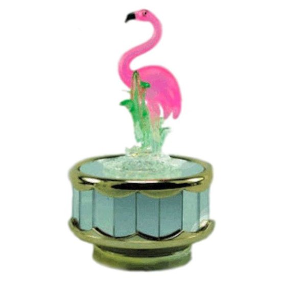 Pink Flamingo Musical Figurine