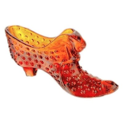 Glass Slipper Figurine in Orange by Fenton Glass