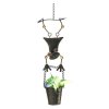 Hanging Planter with Frog Girl Figurine