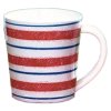 Patriotic Coffee Mug with Red White and Blue Stripes