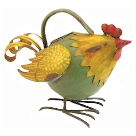 Metal Garden Watering Can Rooster - Click Image to Close