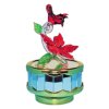 Christmas Cardinal with Red Poinsettia Musical Figurine