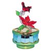 Christmas Cardinal with Red Poinsettia Musical Figurine