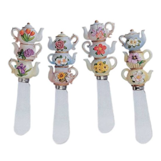 Cheese Spreader Set in Teapot Theme by Supreme Housewares - Click Image to Close