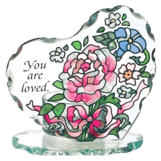 You are Loved Stained Glass Candle Holder - Click Image to Close