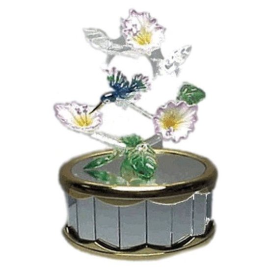 Hummingbird and Flowers Musical Figurine - Click Image to Close