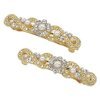 Gold Hair Clip Set with Crystals and Pearl Beads