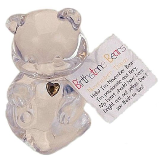 November Birthstone Bear Figurine Fenton Glass