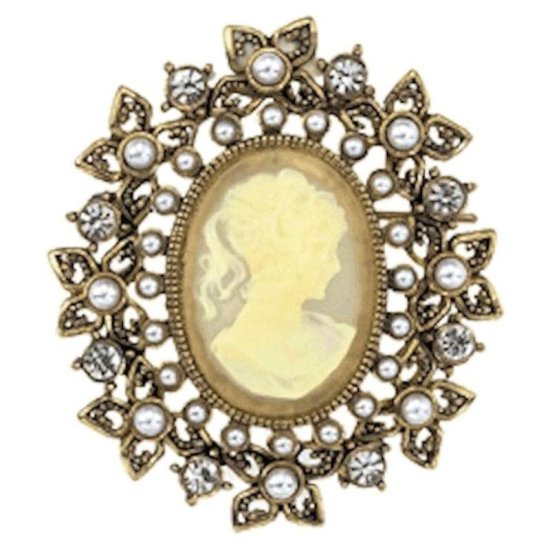 Vintage Cameo Lapel Pin by Spring Street Designs - Click Image to Close