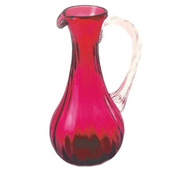 Gold Ruby Glass Pitcher 9.25 Inches Fenton Glass - Click Image to Close