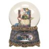 Santa with Elf Musical Christmas Glitter Globe by Roman