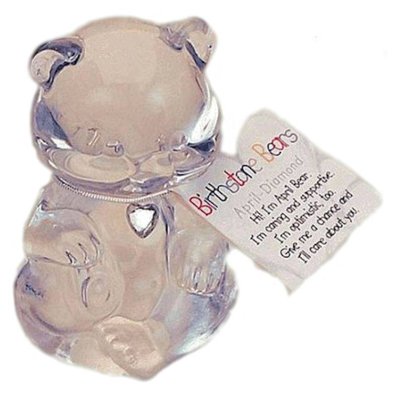 April Birthstone Bear Figurine Fenton Glass - Click Image to Close
