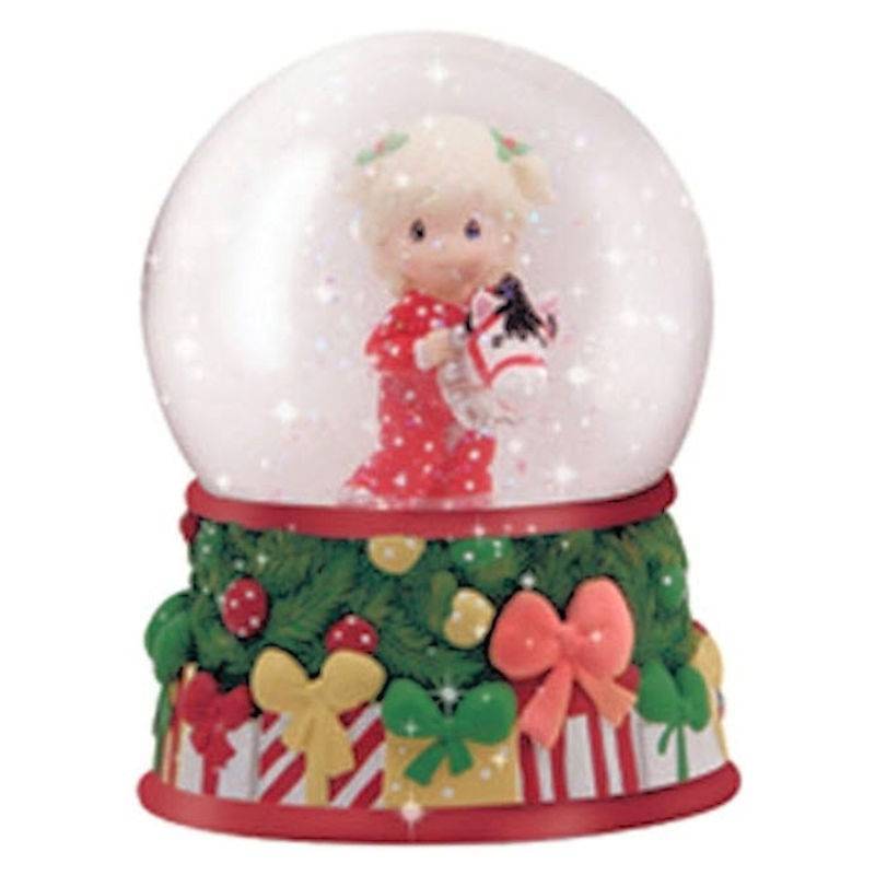 Girl with Hobby Horse Musical Water Globe - Click Image to Close